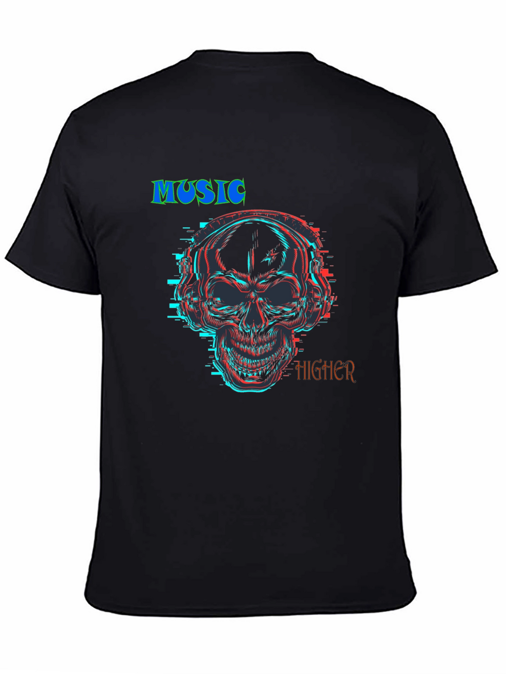Music Higher Skull Graphic T-Shirt