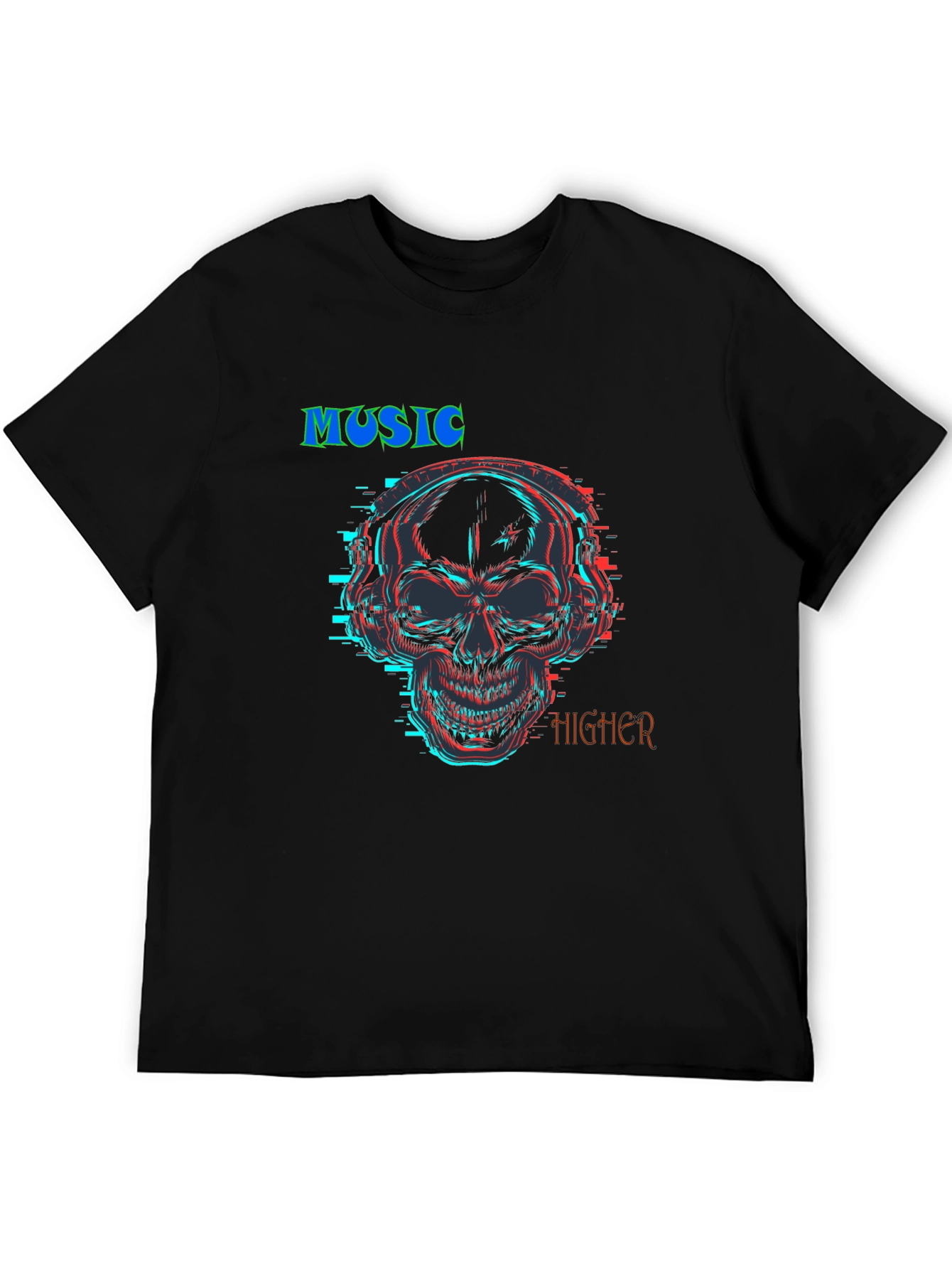 Music Higher Skull Graphic T-Shirt