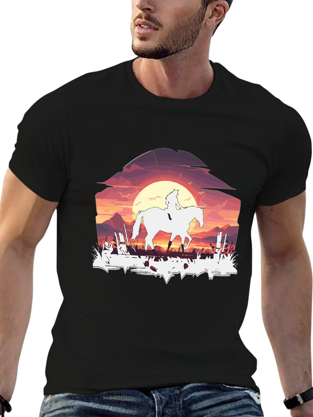Sunset Rider Graphic Tee - Black