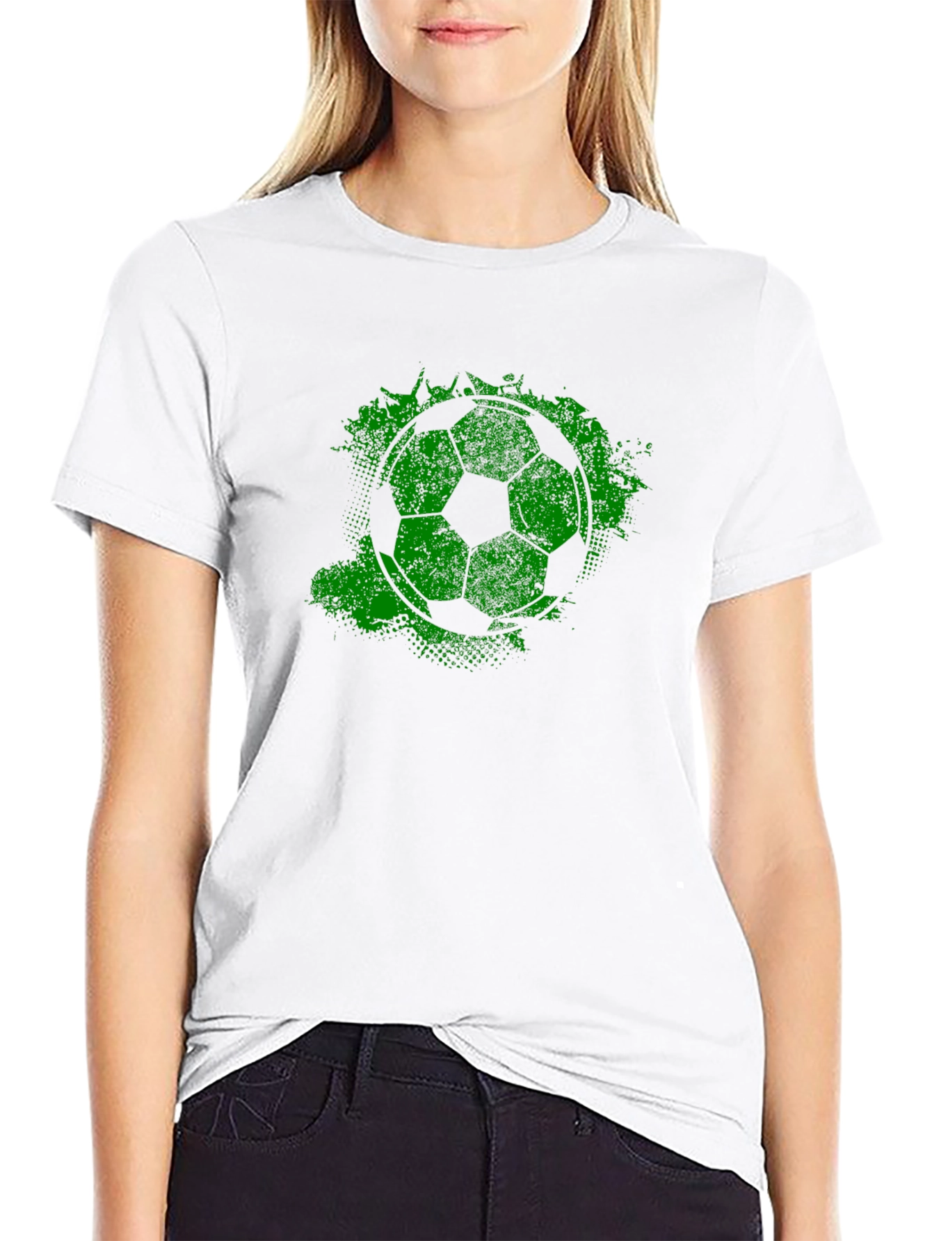 Green Grunge Soccer Ball T-Shirt