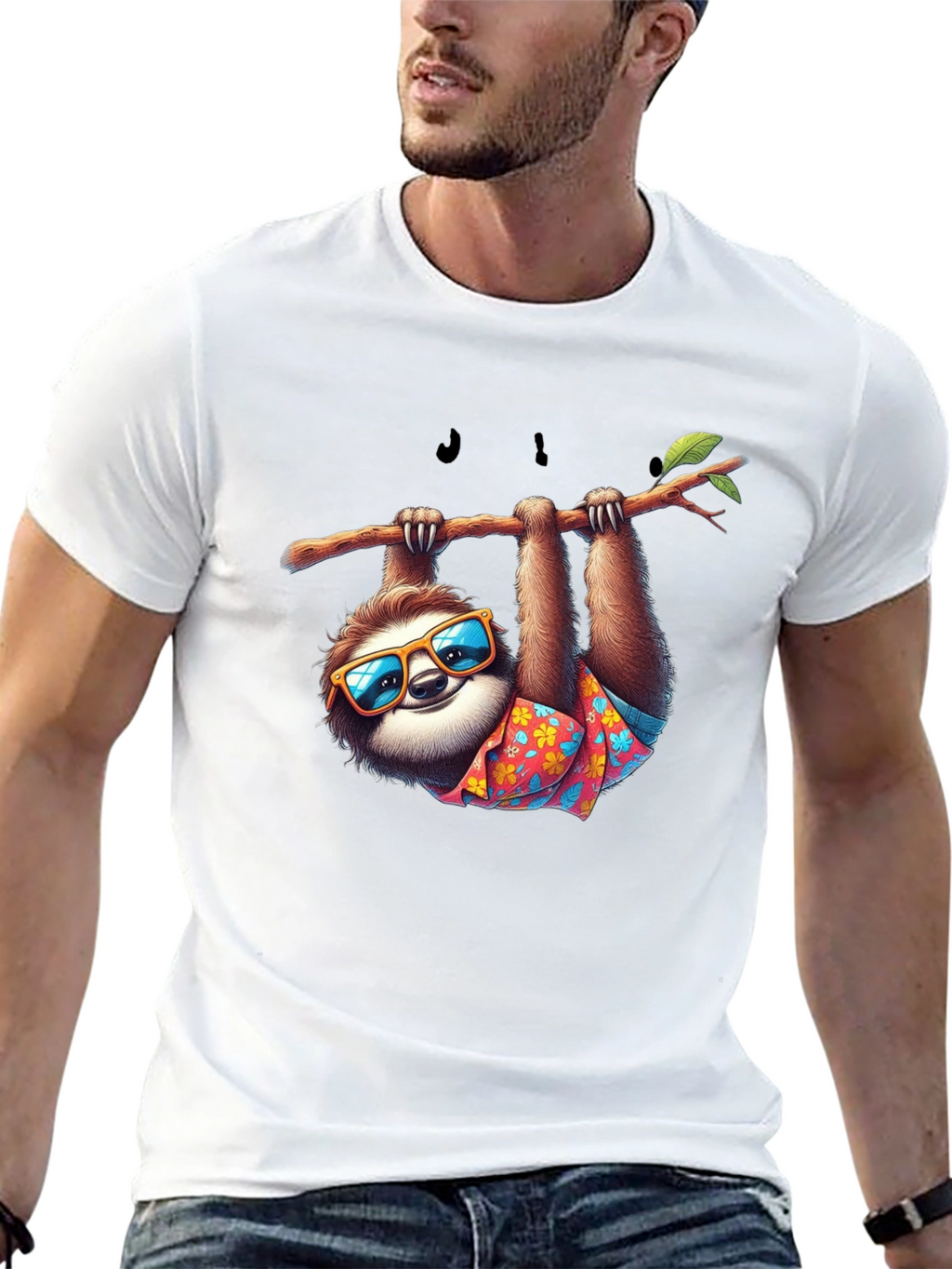 Cool Sloth Graphic T-Shirt - Casual Black Tee