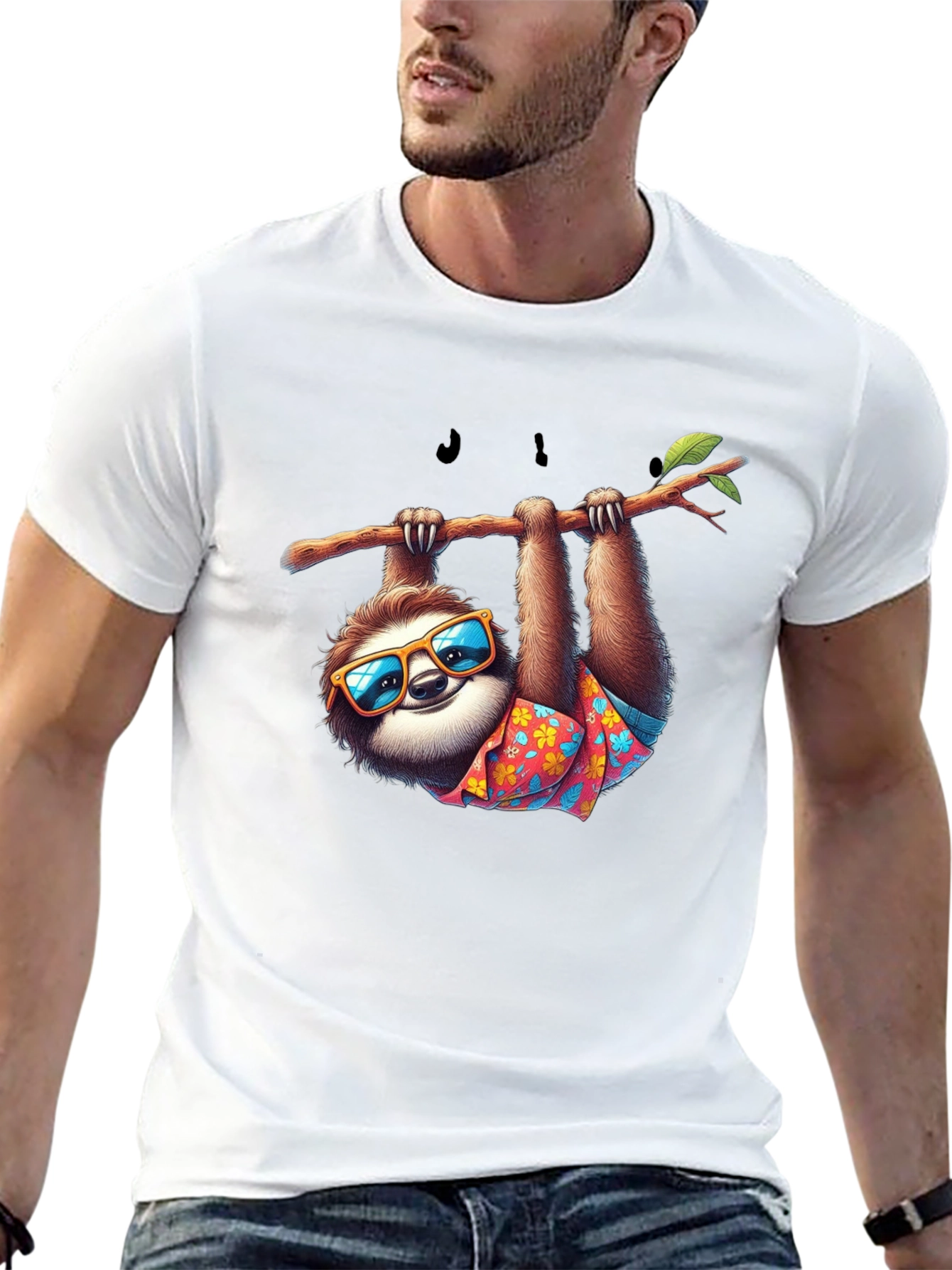Cool Sloth Graphic T-Shirt - Casual Black Tee
