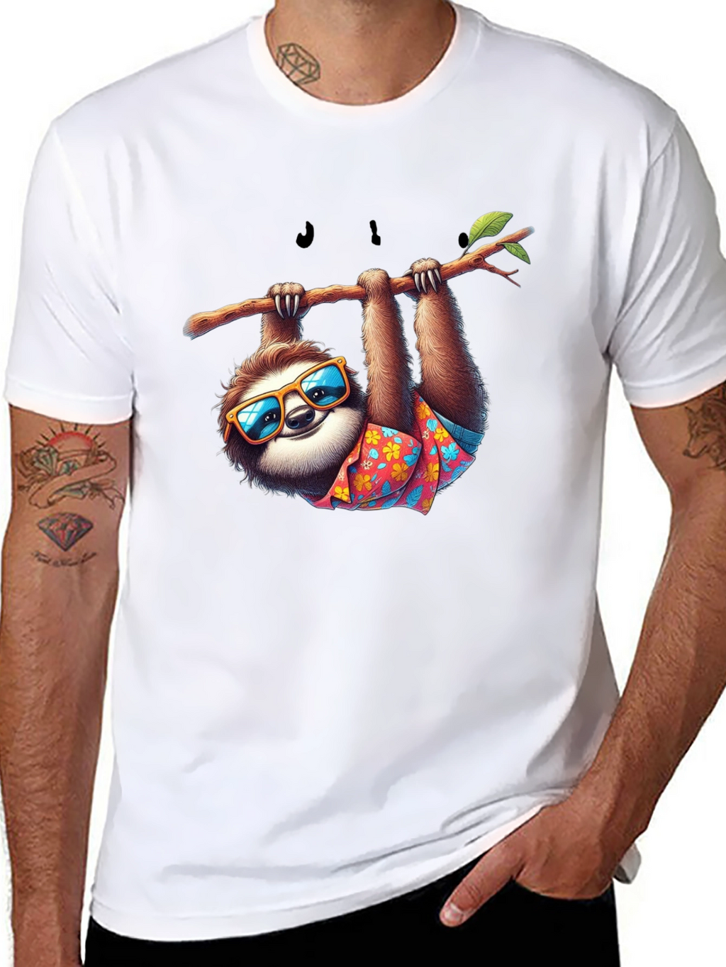 Cool Sloth Graphic T-Shirt - Casual Black Tee