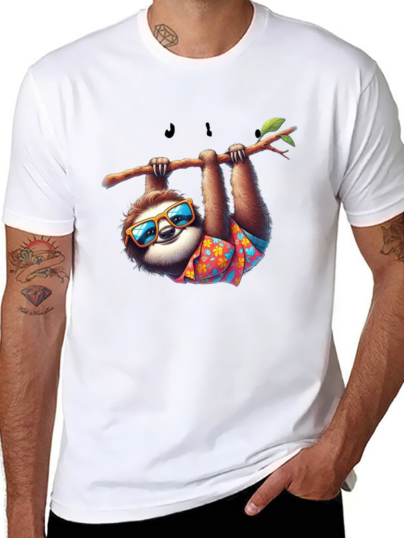 Cool Sloth Graphic T-Shirt - Casual Black Tee