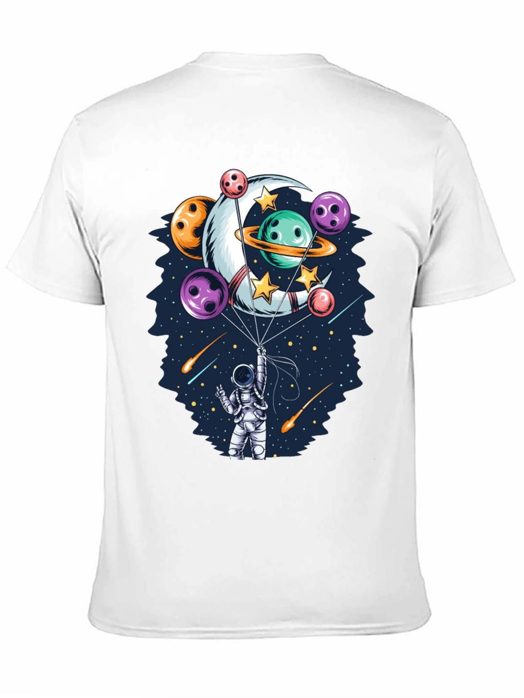 Astronaut Bowling Planet T-Shirt
