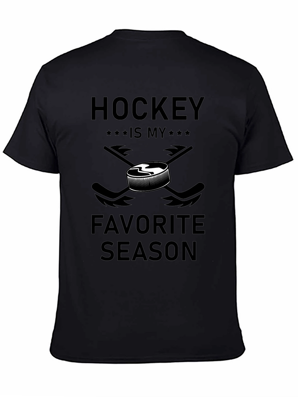 Hockey is My Favorite Season Black T-Shirt