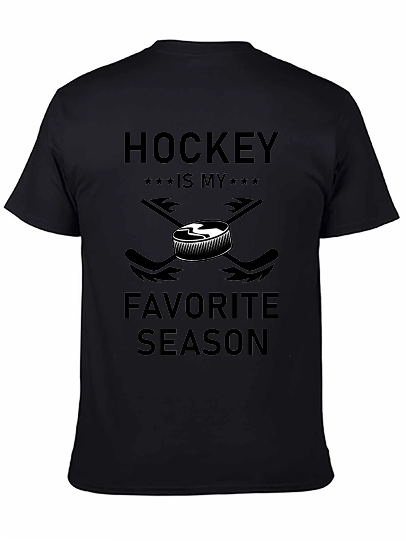 Hockey is My Favorite Season Black T-Shirt