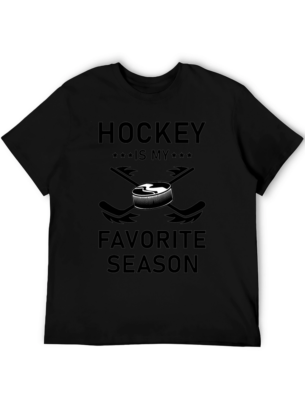 Hockey is My Favorite Season Black T-Shirt