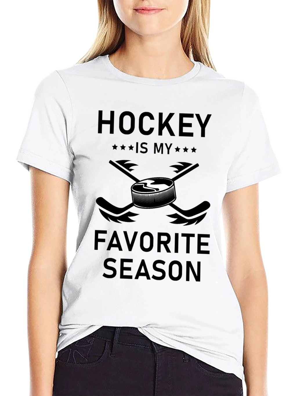 Hockey is My Favorite Season Black T-Shirt