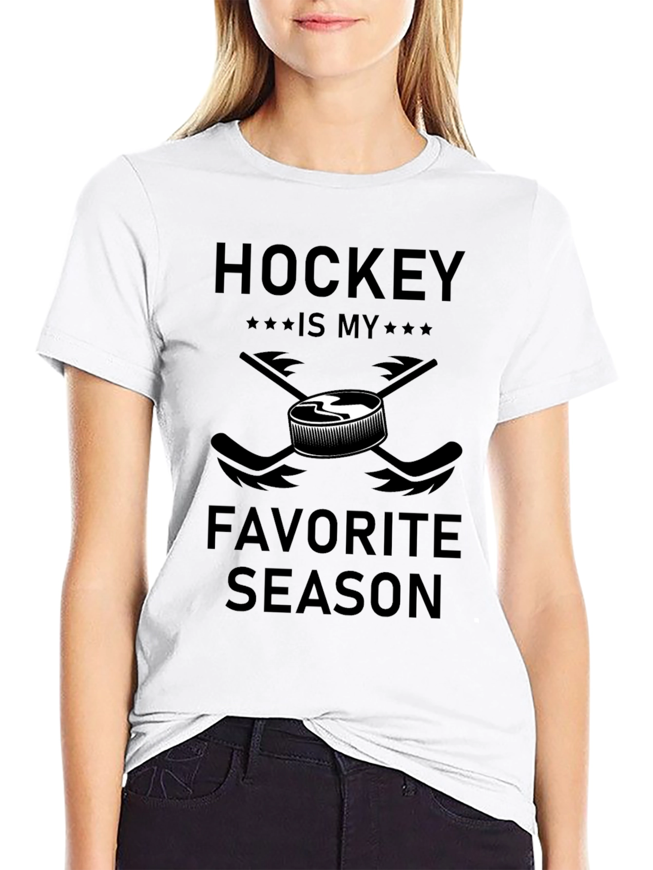Hockey is My Favorite Season Black T-Shirt