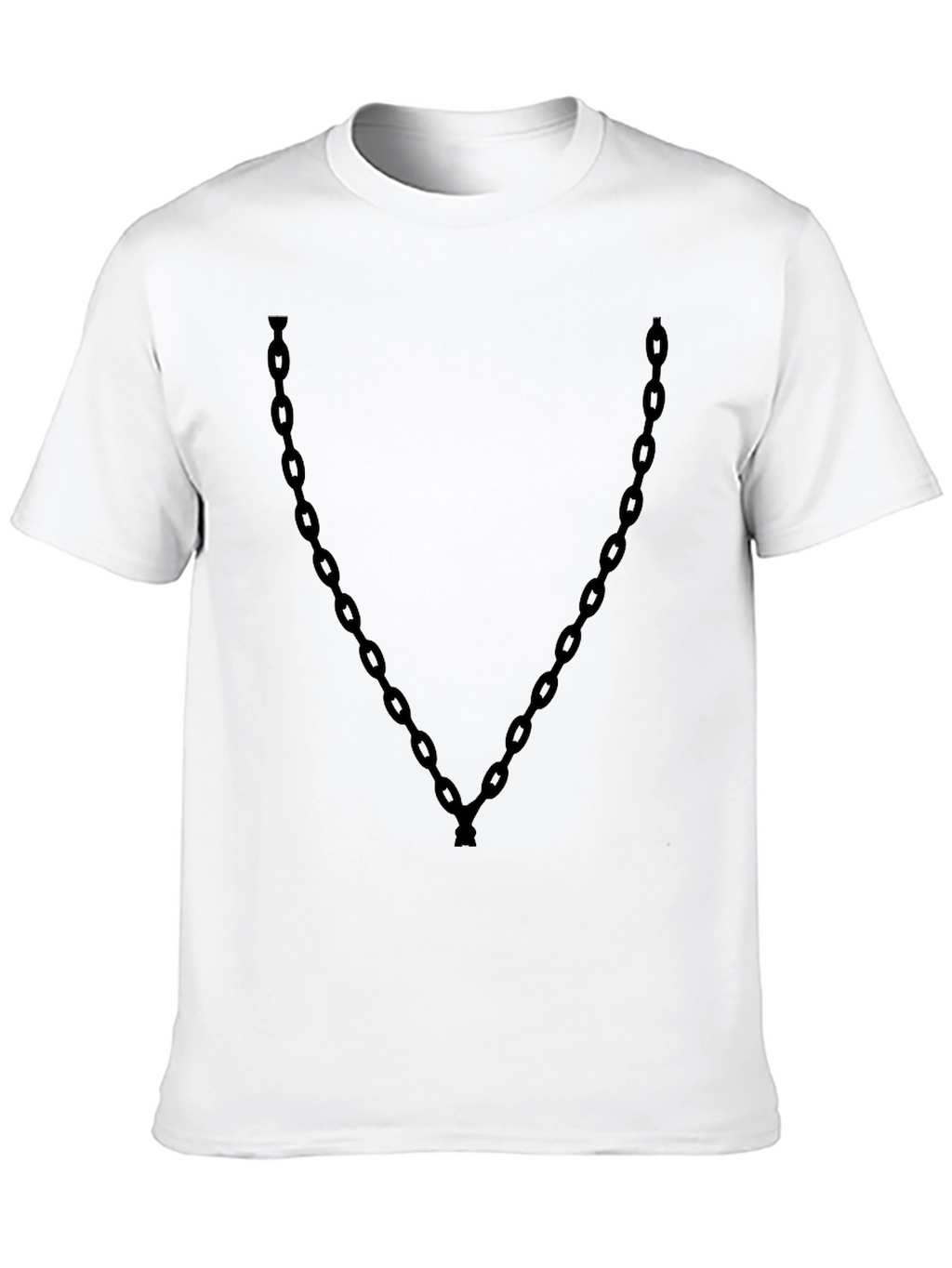 Mens Black Tee with Chain Graphic