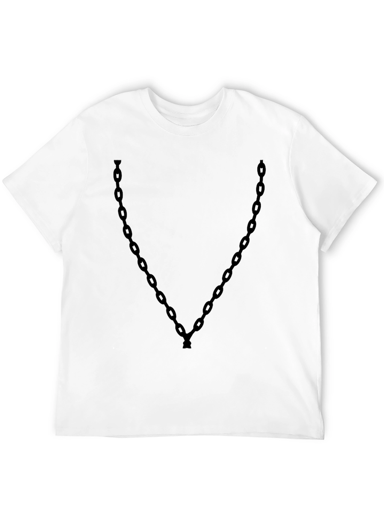 Mens Black Tee with Chain Graphic