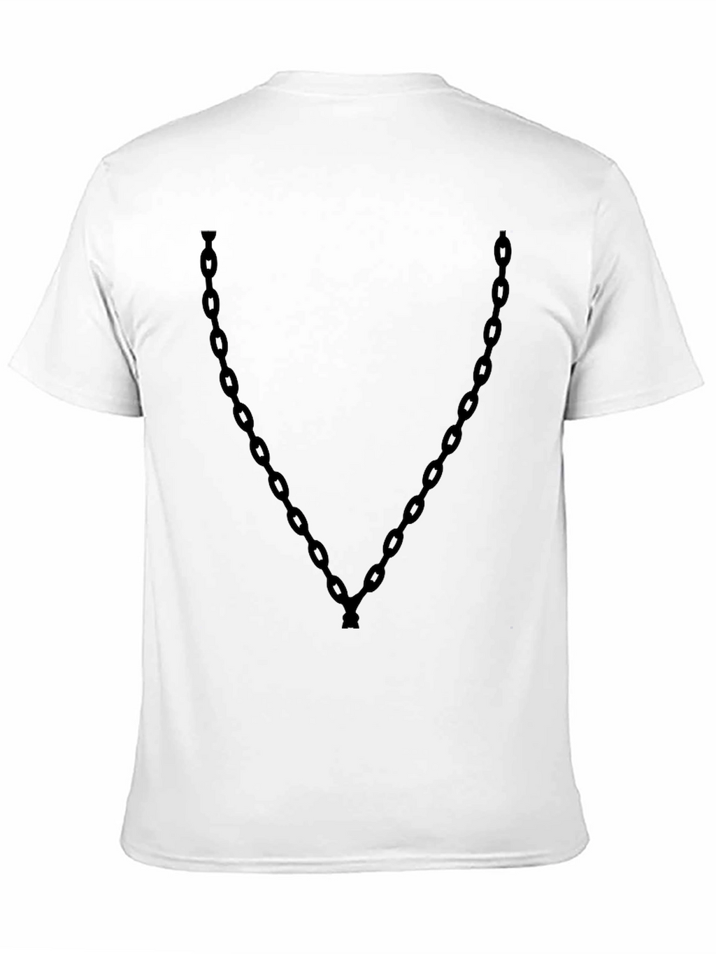 Mens Black Tee with Chain Graphic