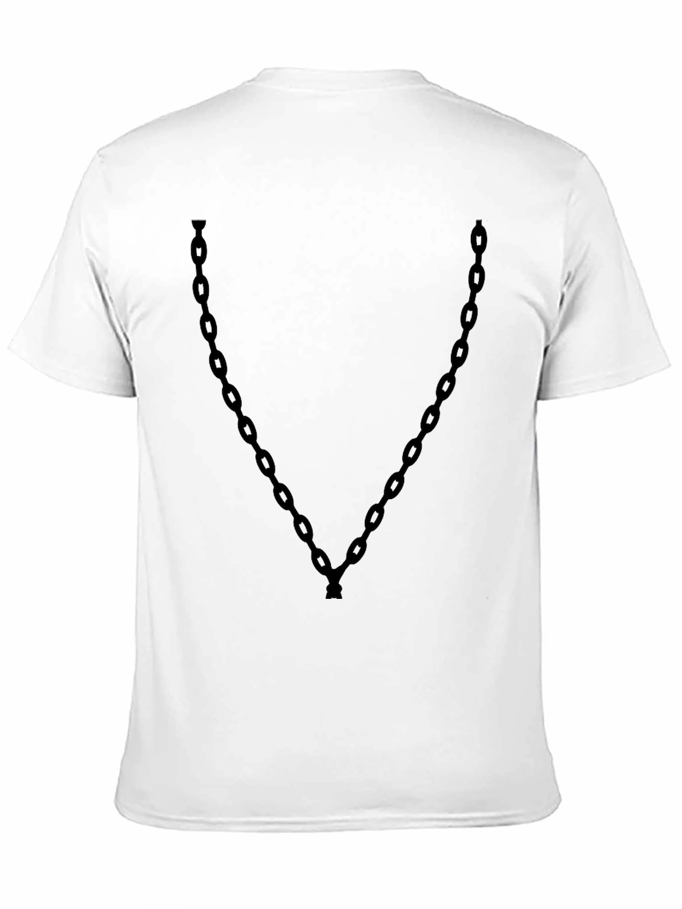 Mens Black Tee with Chain Graphic