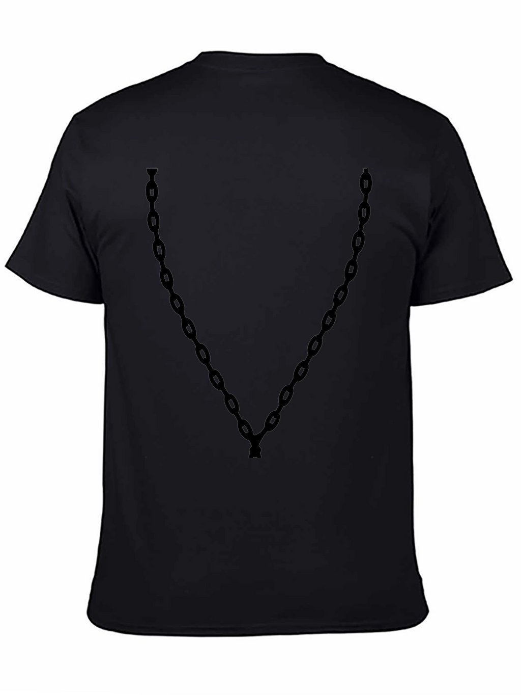 Mens Black Tee with Chain Graphic