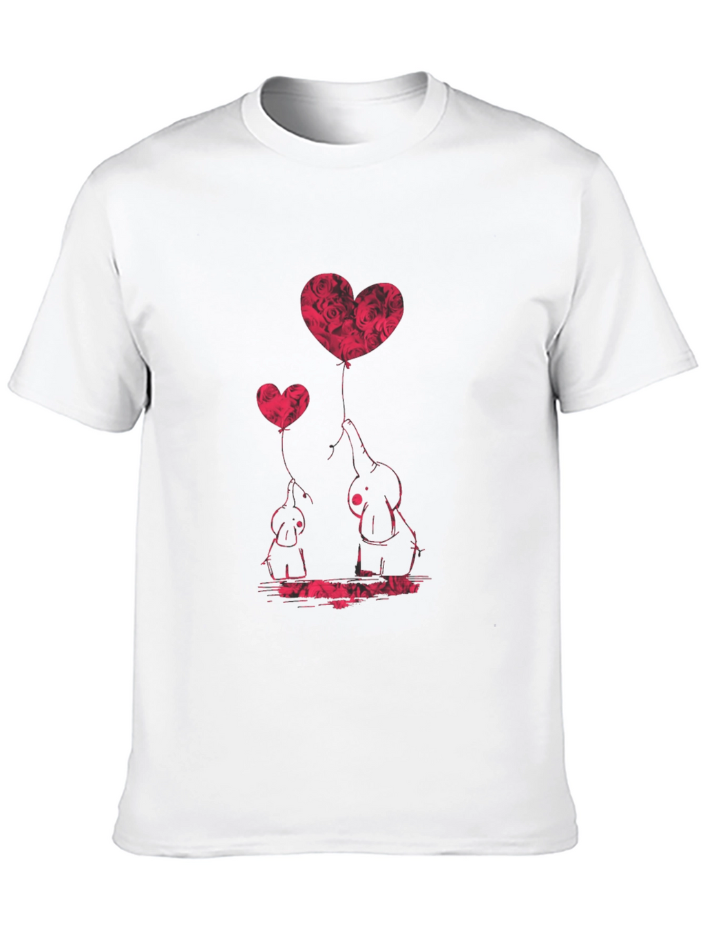 Elephant Love Heart Balloon Graphic Tee