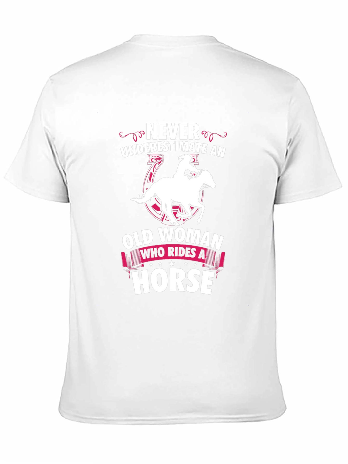 Never Underestimate a Horse Riding Old Woman T-Shirt