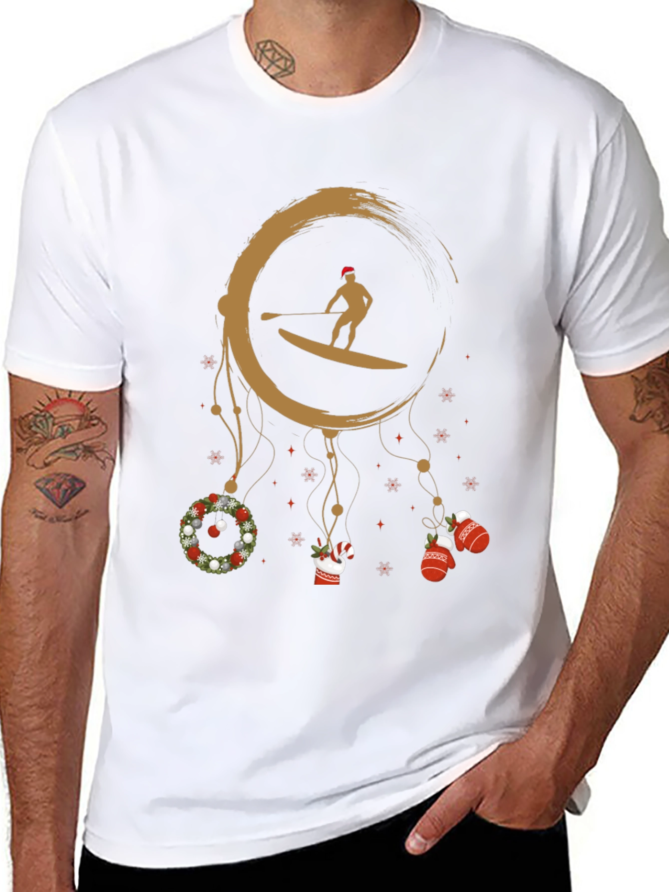 Christmas Paddle Boarder T-Shirt