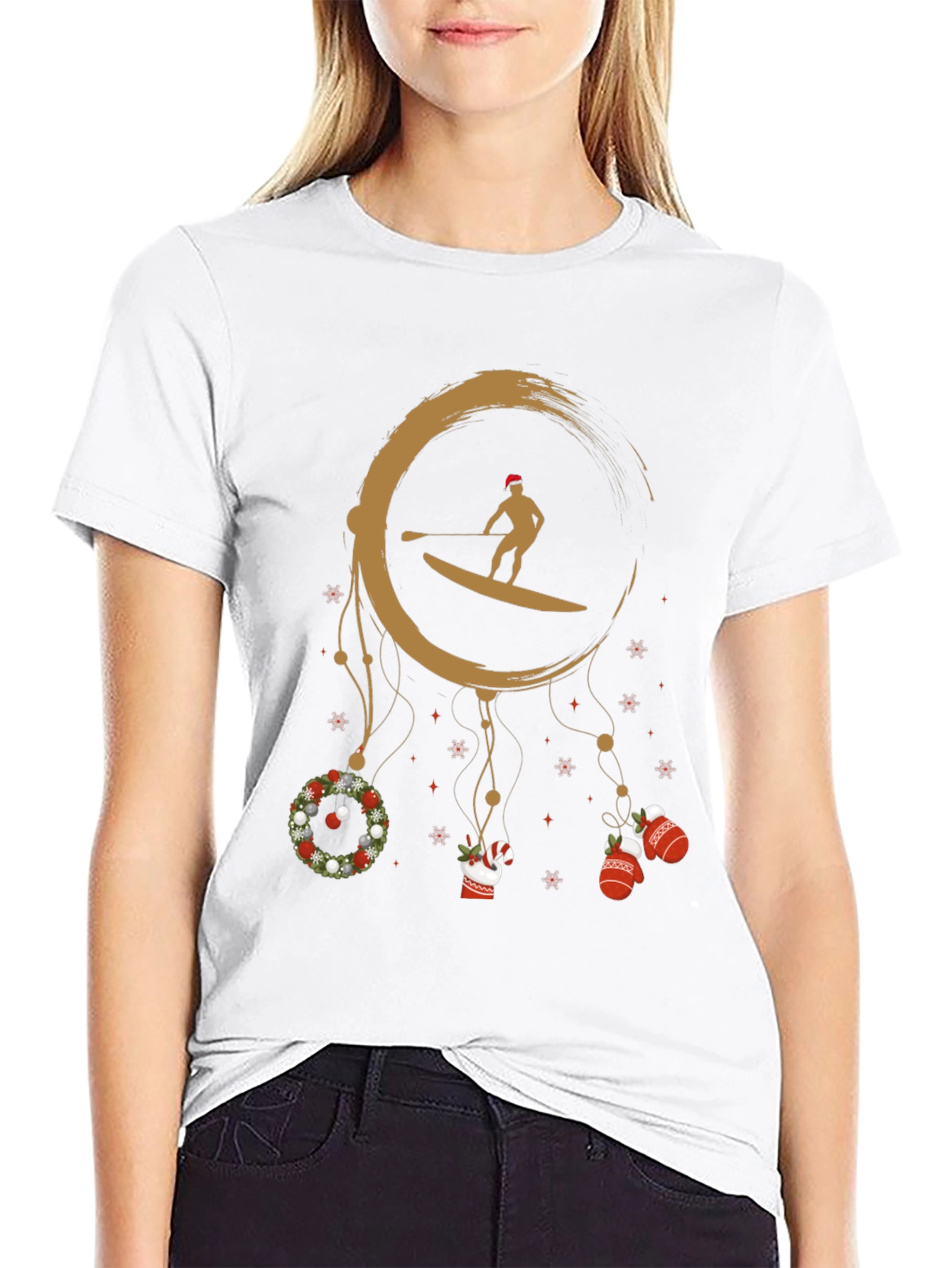 Christmas Paddle Boarder T-Shirt