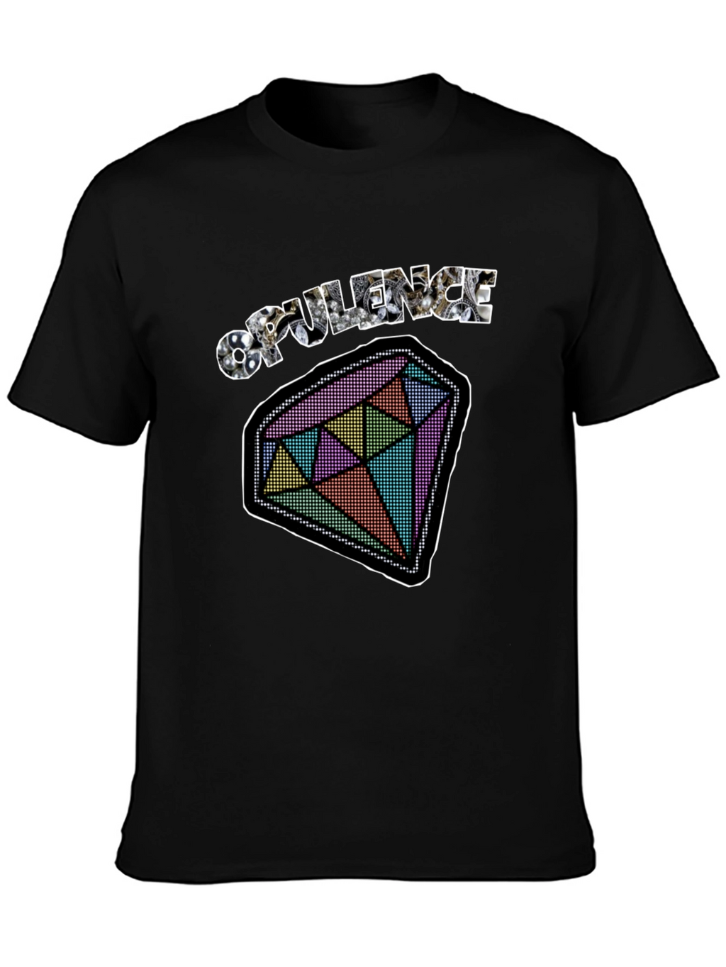 Opulence Diamond Graphic Tee - Black
