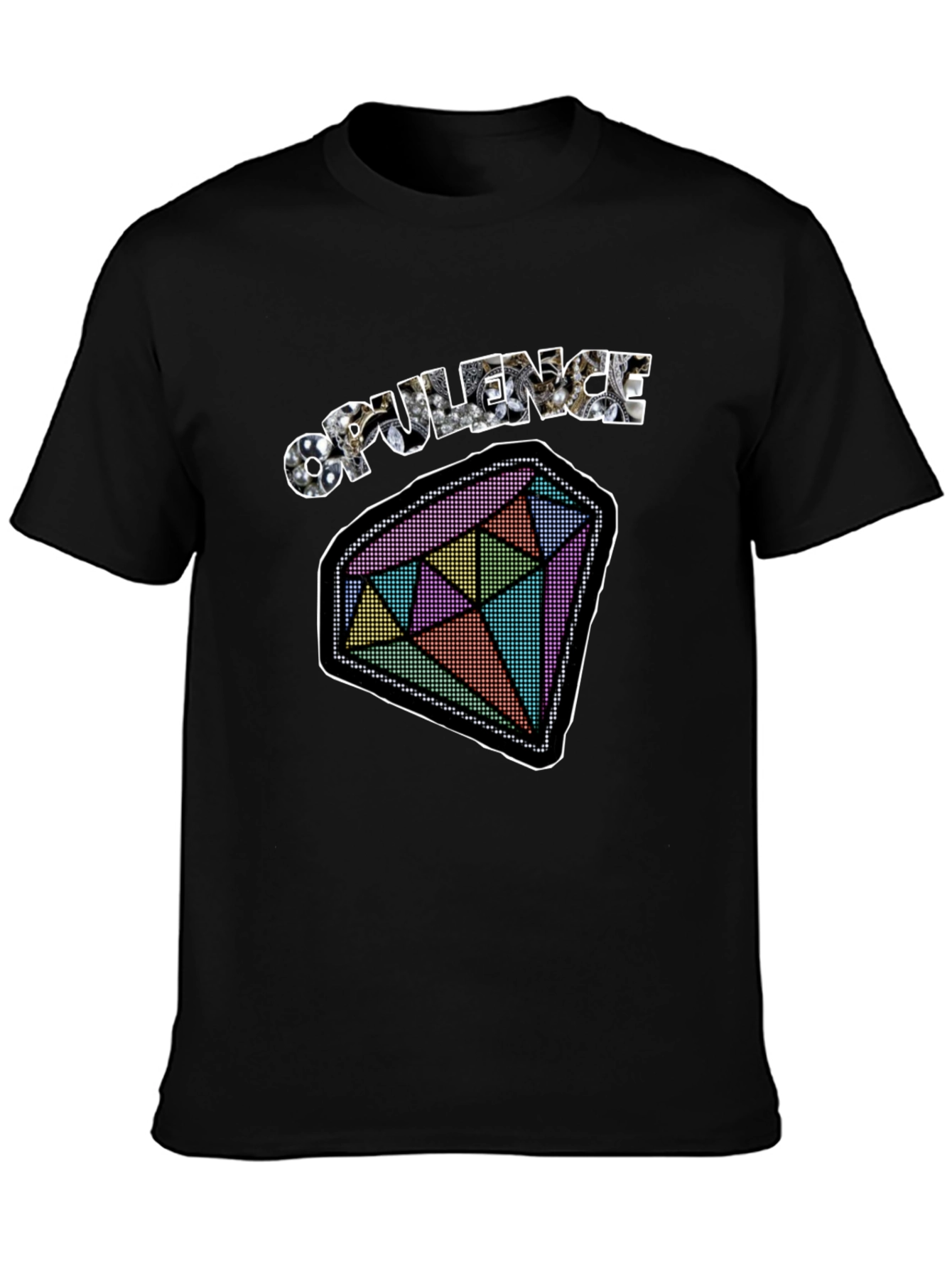 Opulence Diamond Graphic Tee - Black