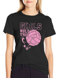 Girls Rule This Volleyball Graphic T-Shirt