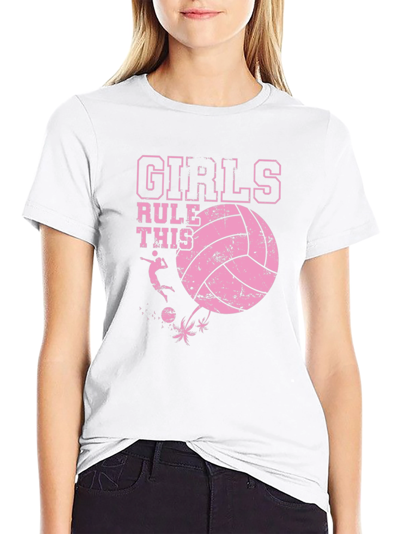 Girls Rule This Volleyball Graphic T-Shirt