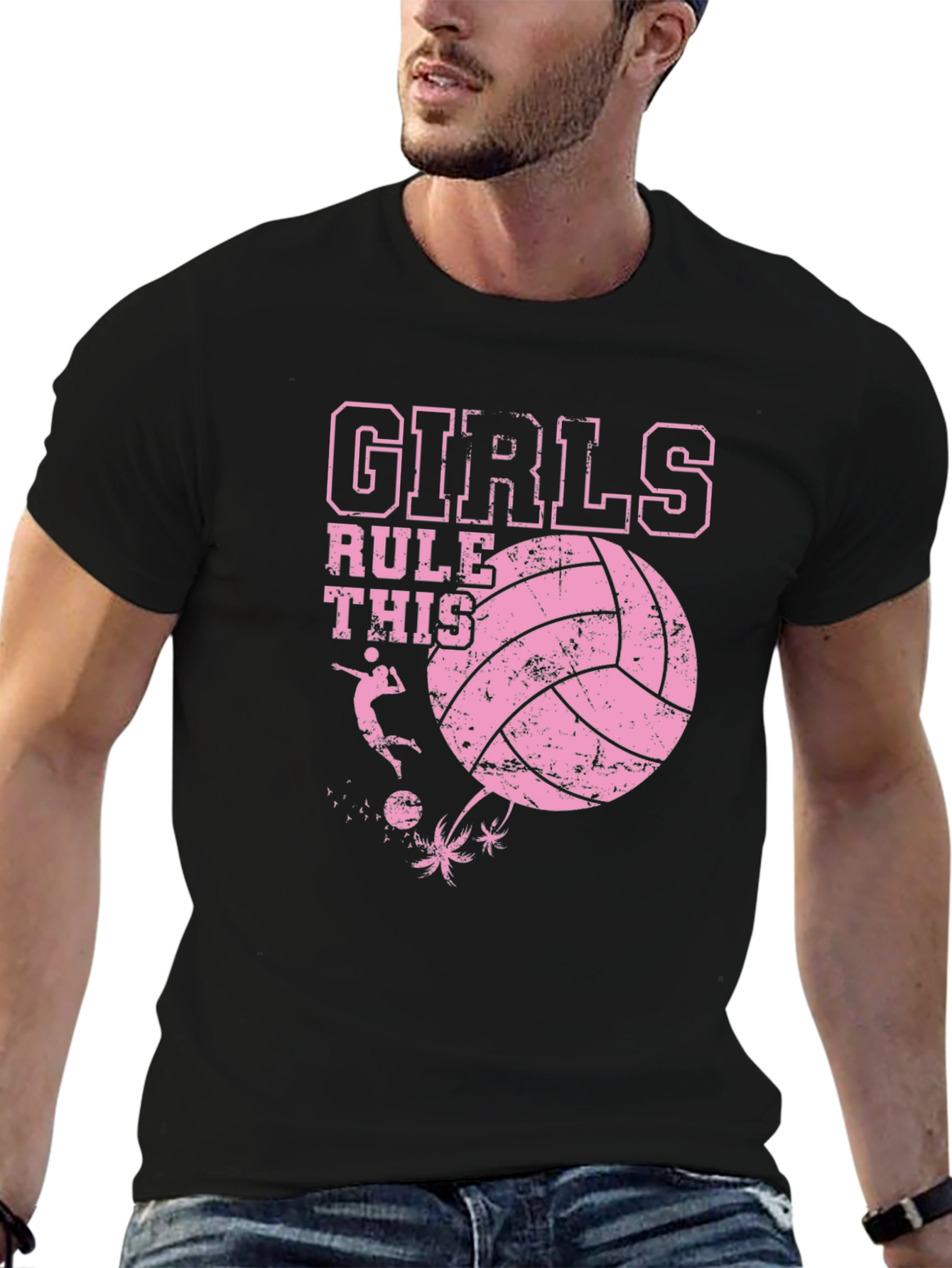 Girls Rule This Volleyball Graphic T-Shirt