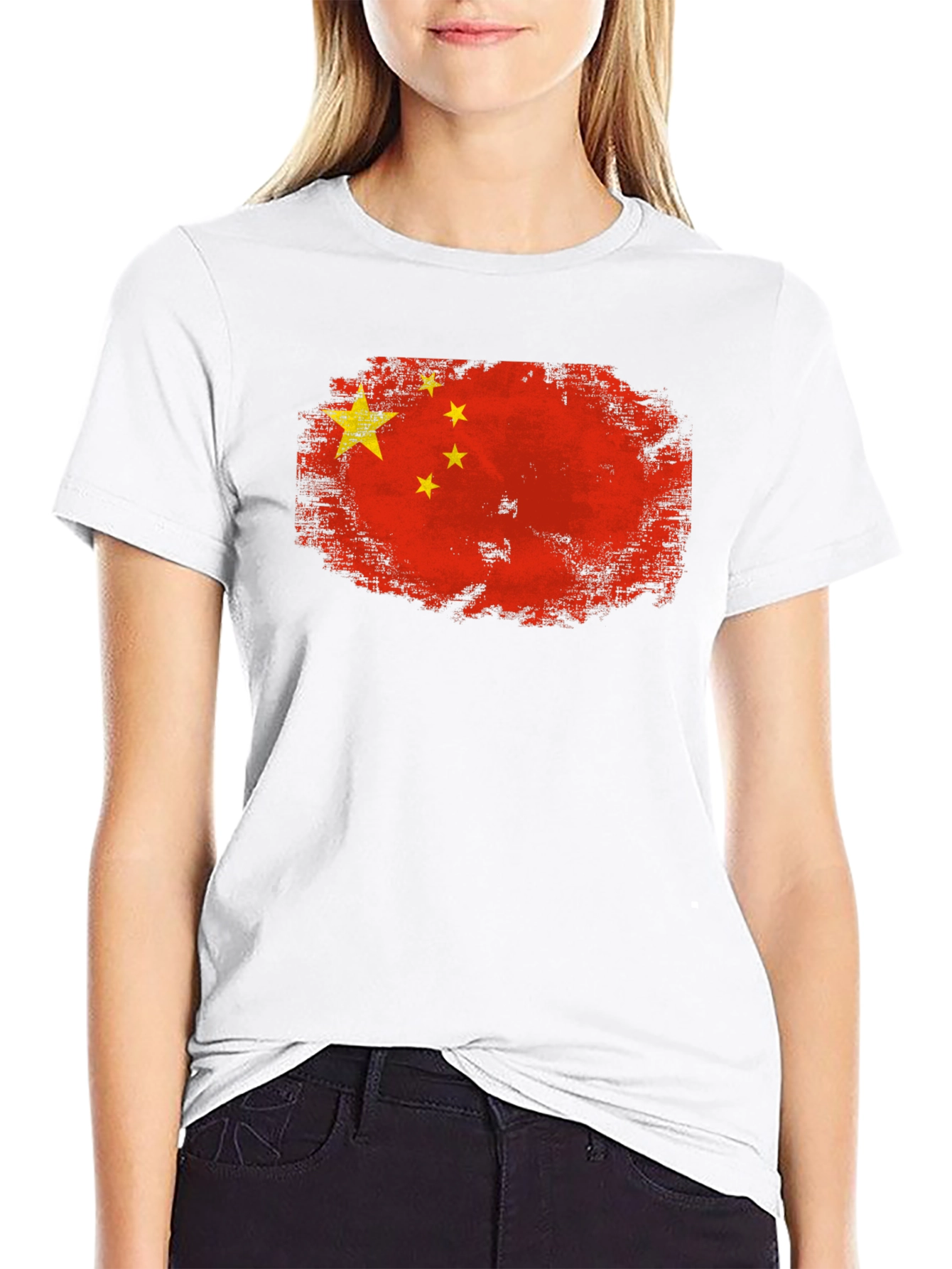 China Flag T-Shirt - Distressed Design