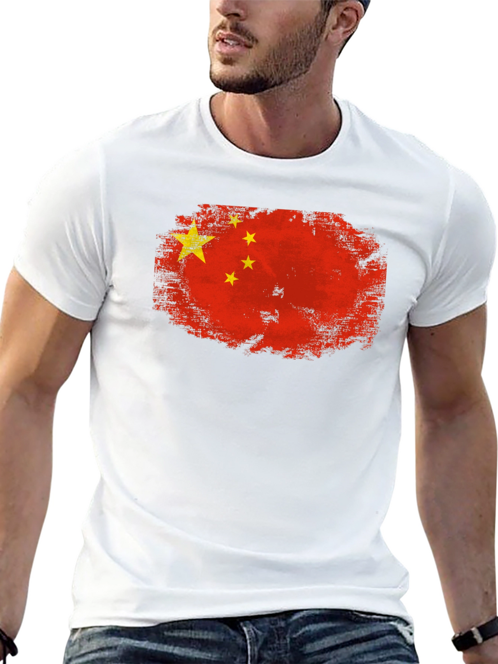 China Flag T-Shirt - Distressed Design