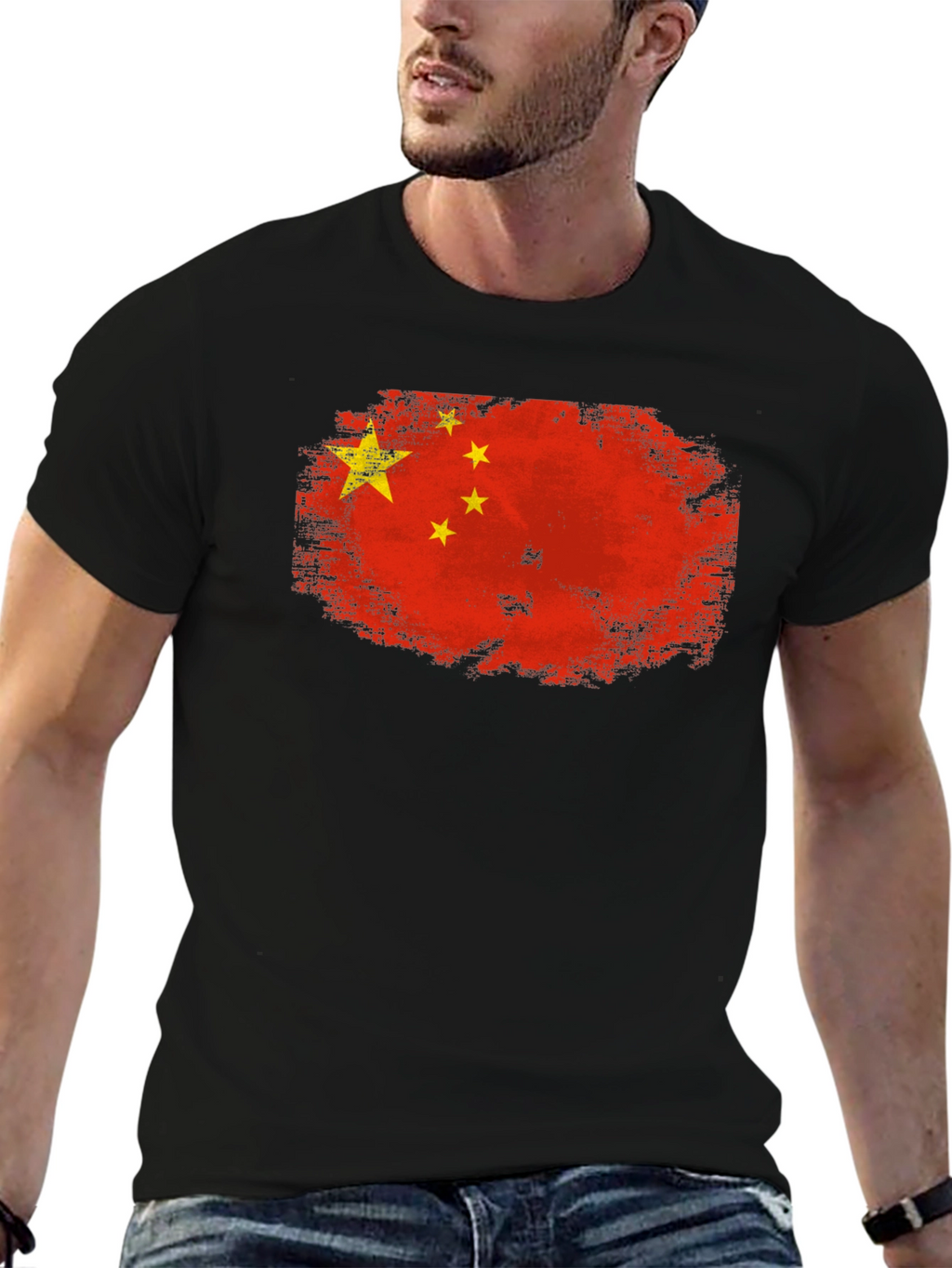 China Flag T-Shirt - Distressed Design