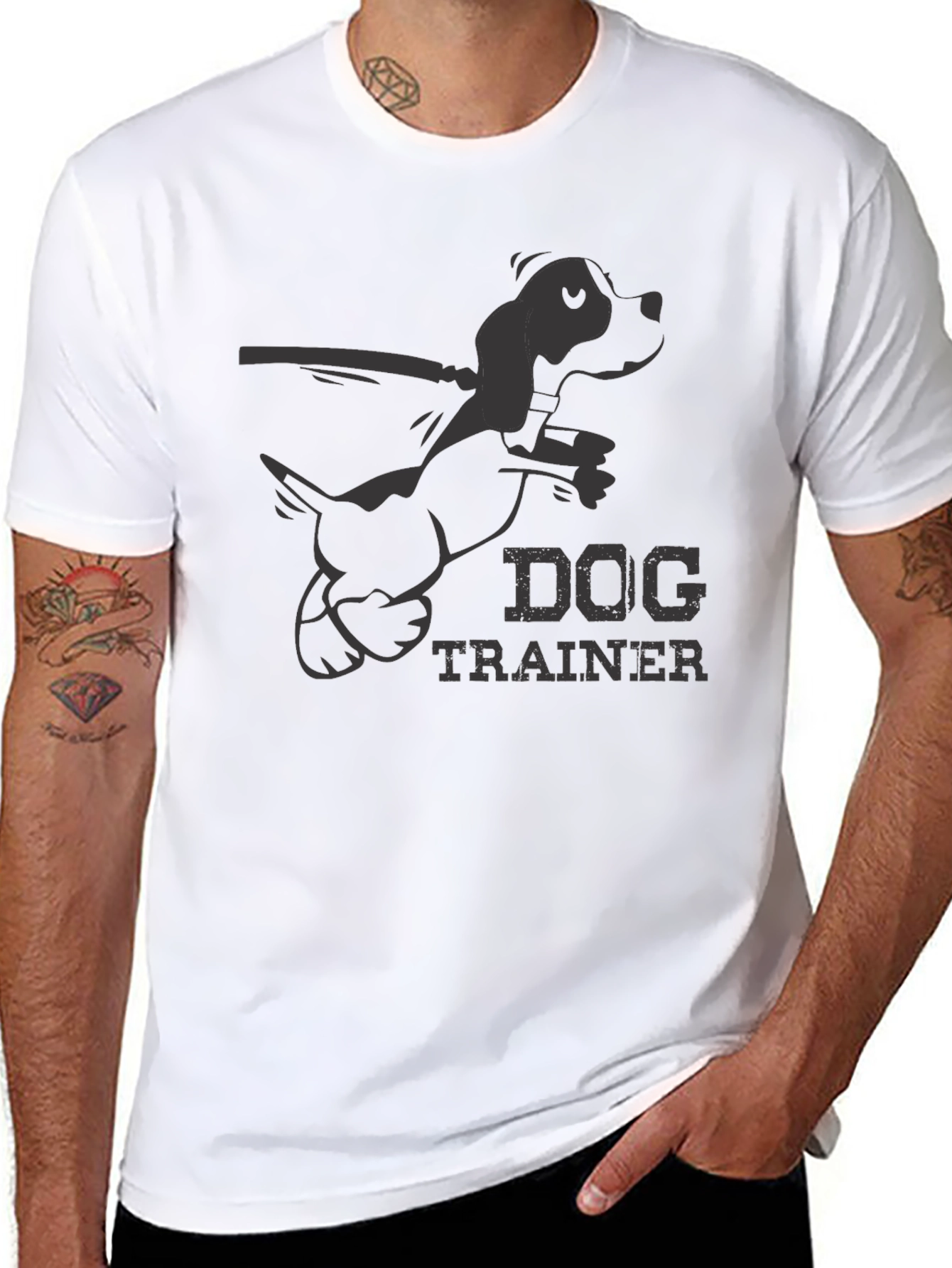 Dog Trainer Graphic T-Shirt - Black