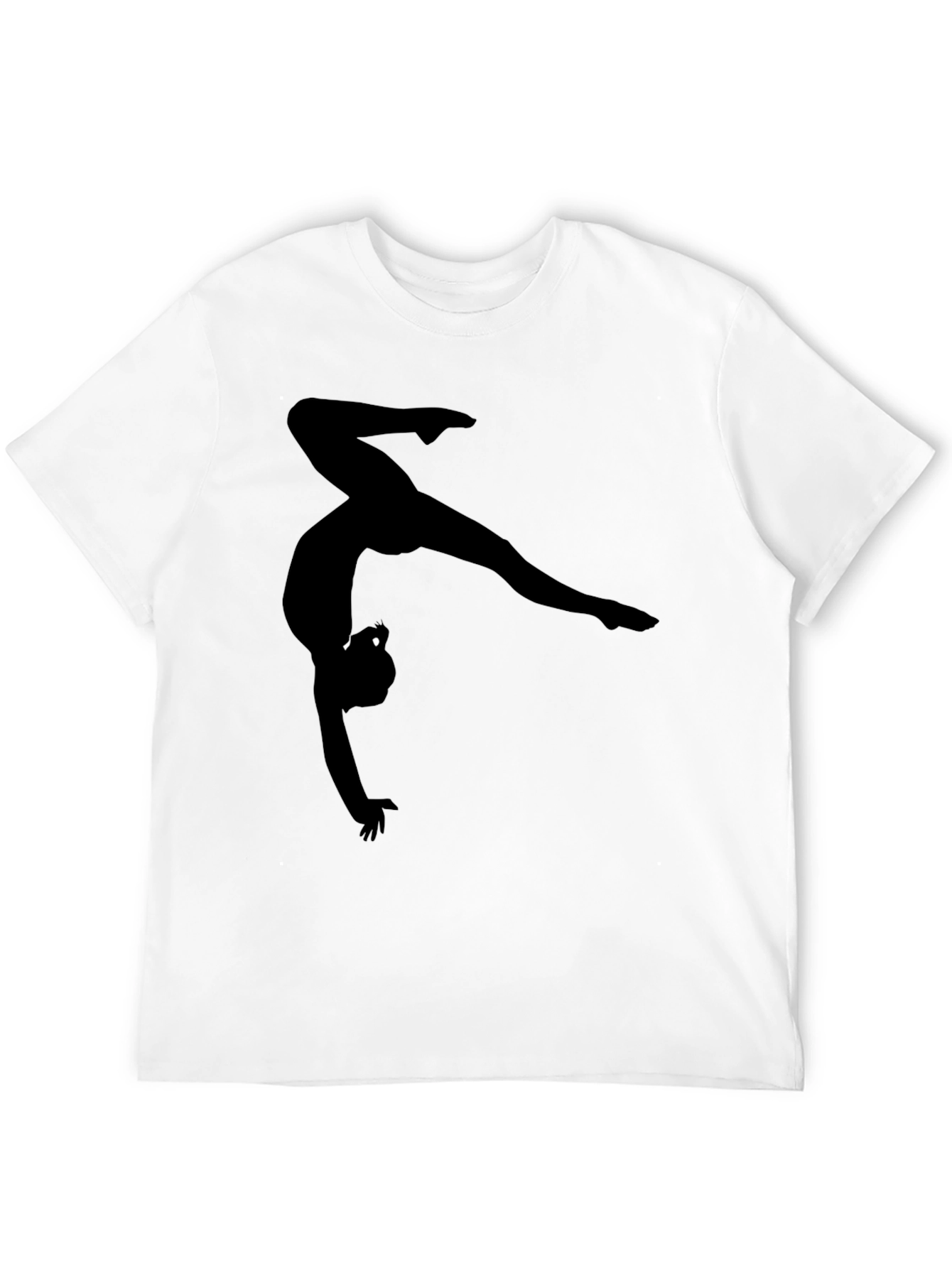 Gymnast Silhouette Graphic Black T-Shirt