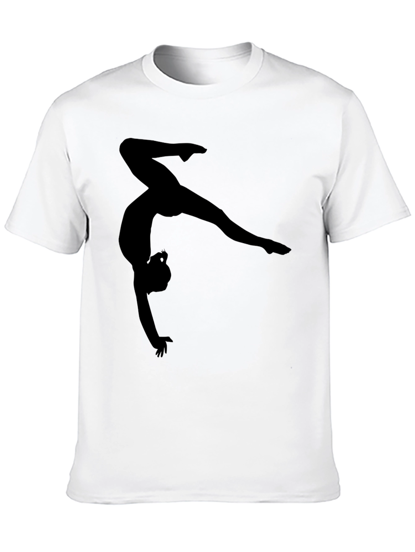 Gymnast Silhouette Graphic Black T-Shirt