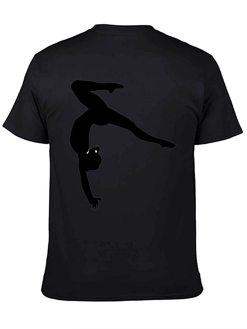 Gymnast Silhouette Graphic Black T-Shirt