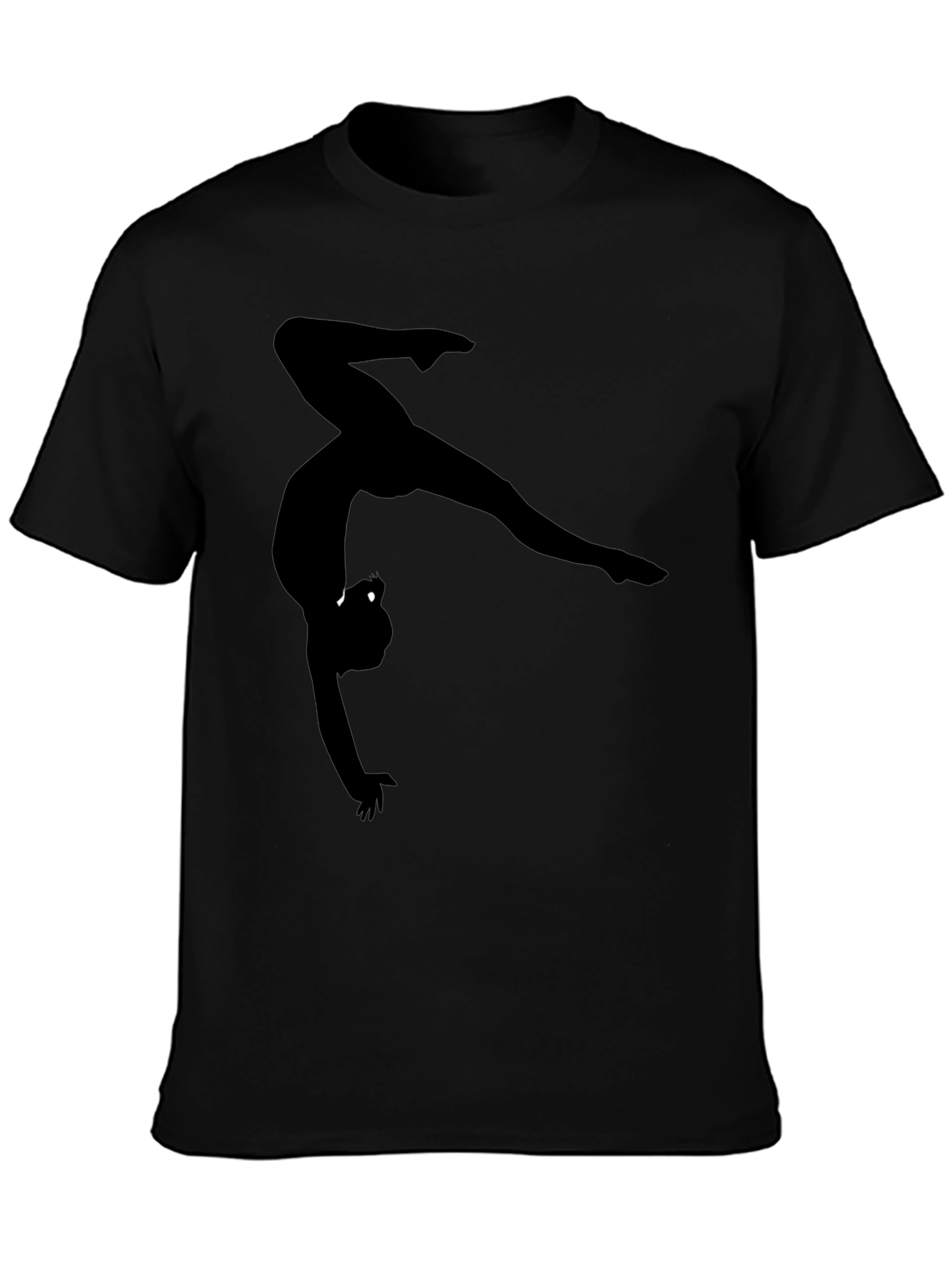 Gymnast Silhouette Graphic Black T-Shirt