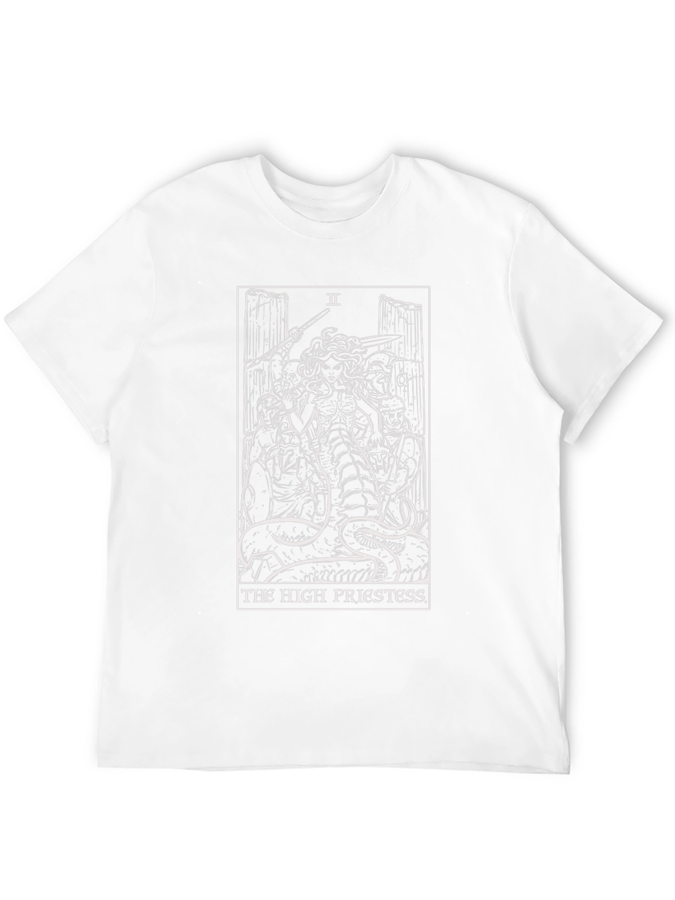 Medusa High Priestess Tarot Card Black T-Shirt