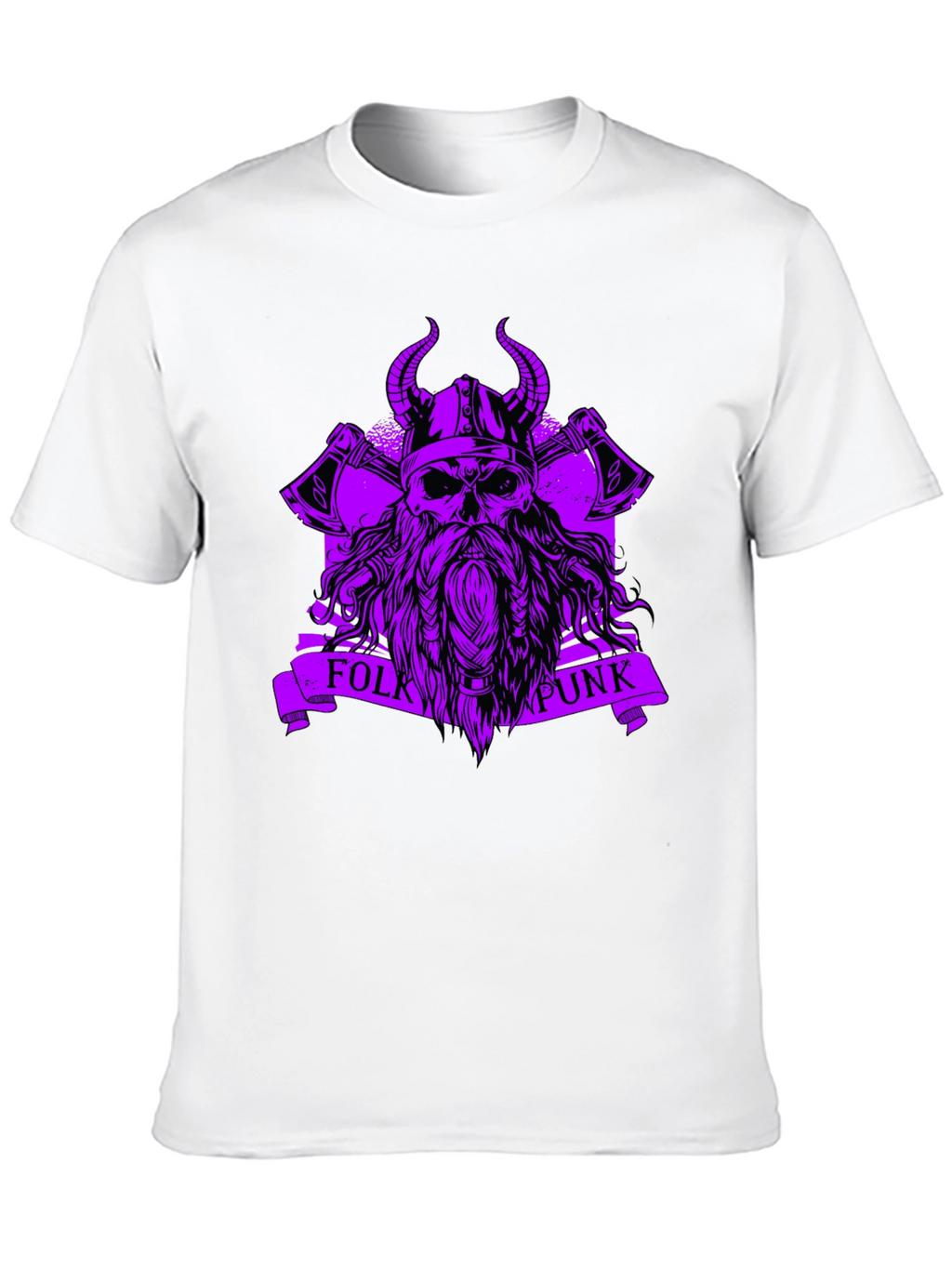 Folk Punk Viking Skull Black T-Shirt