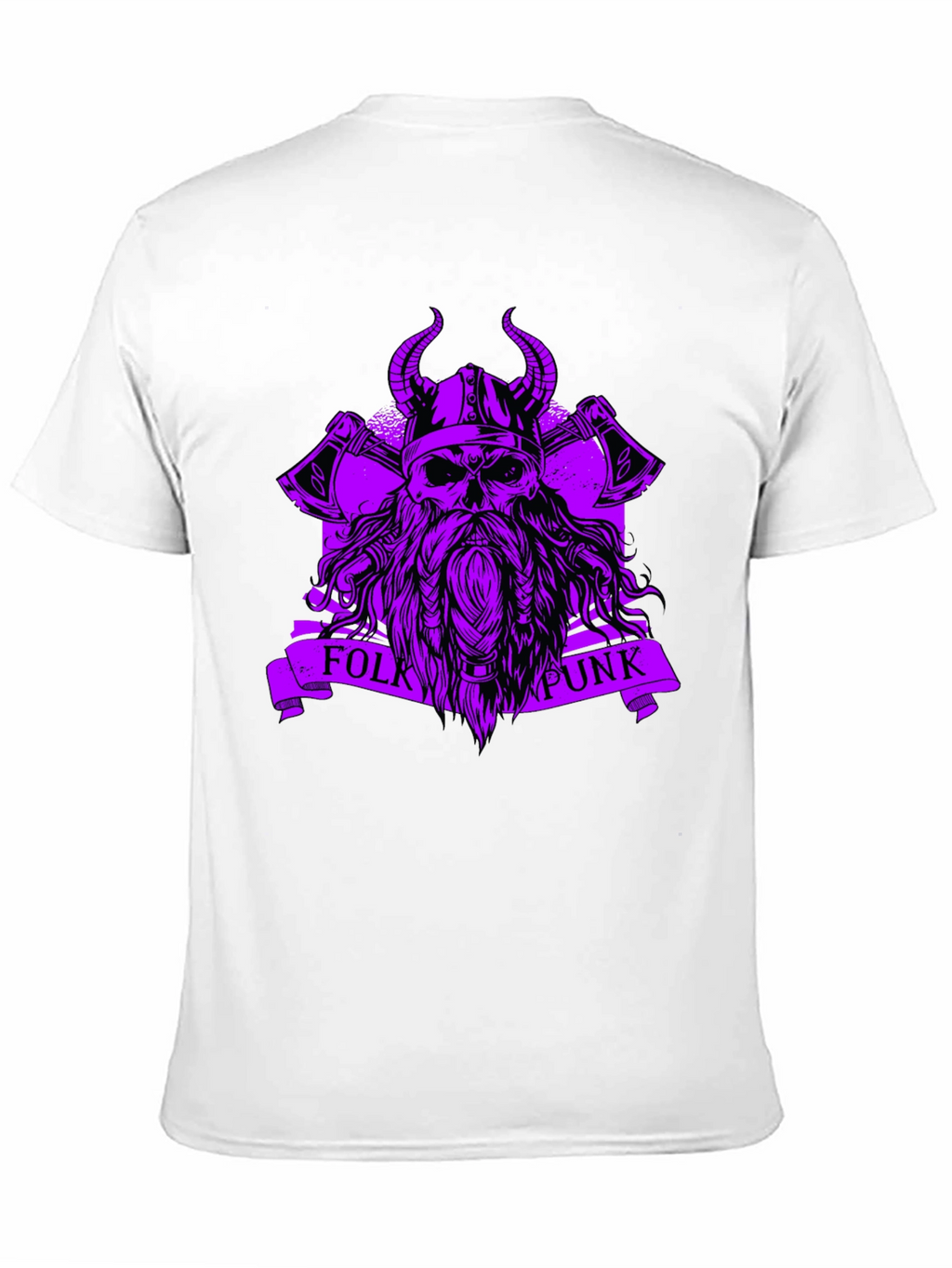 Folk Punk Viking Skull Black T-Shirt