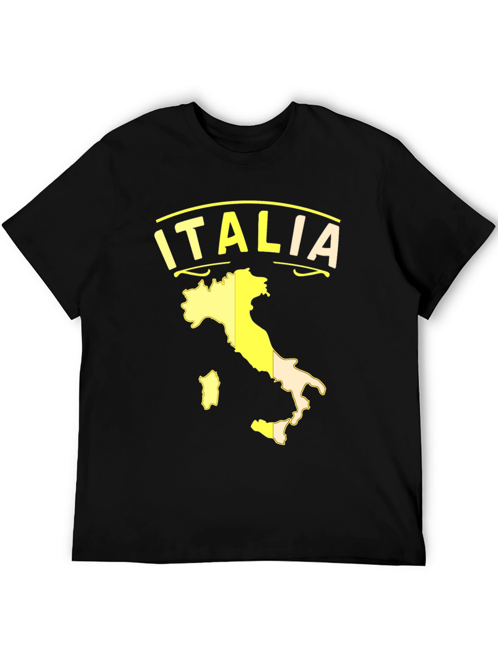 Italia Map Graphic Tee - Black Cotton T-Shirt