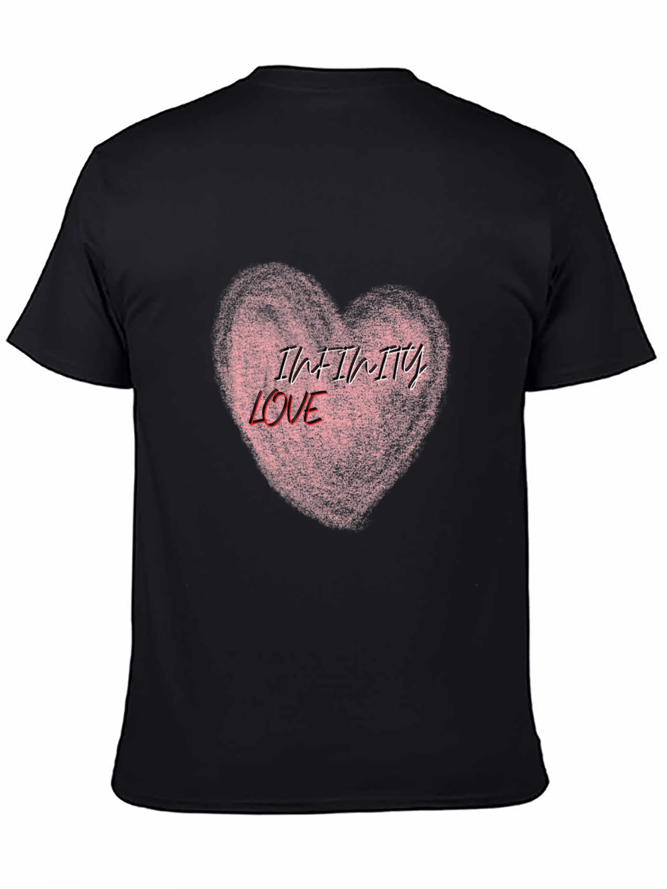 Infinity Love Heart Graphic Tee - Black