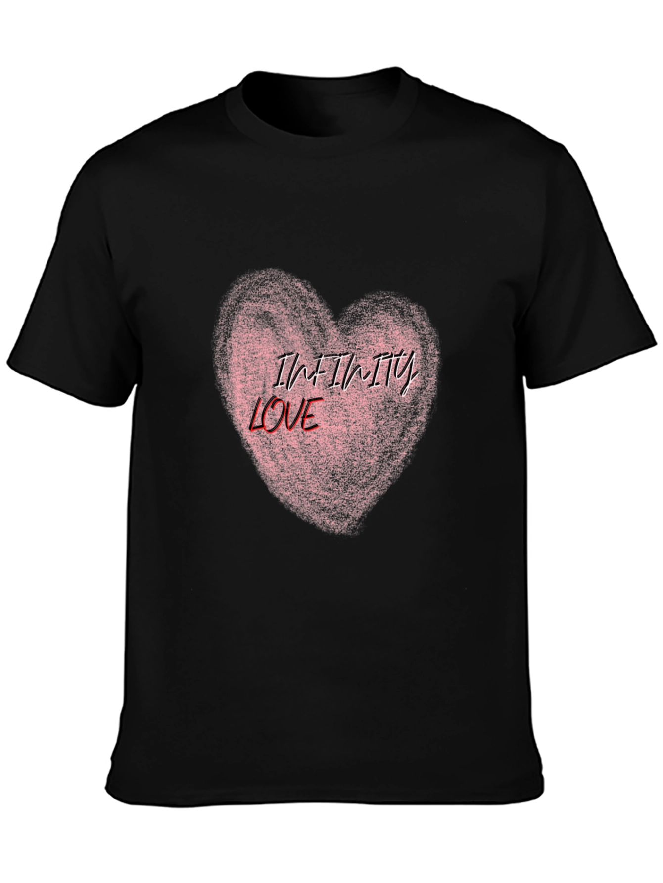 Infinity Love Heart Graphic Tee - Black