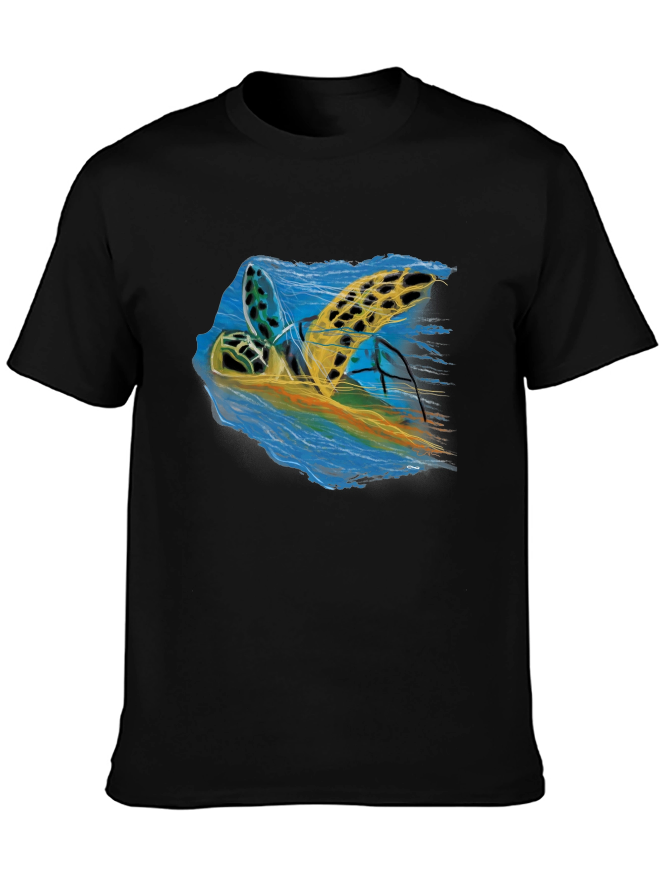 Sea Turtle Graphic Tee - Black