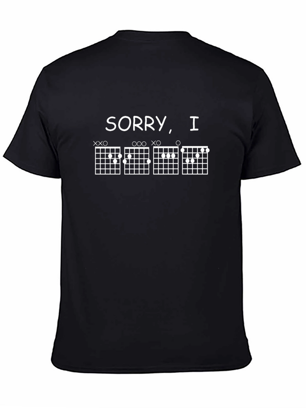 Sorry I Cant Guitar Chord Black T-Shirt