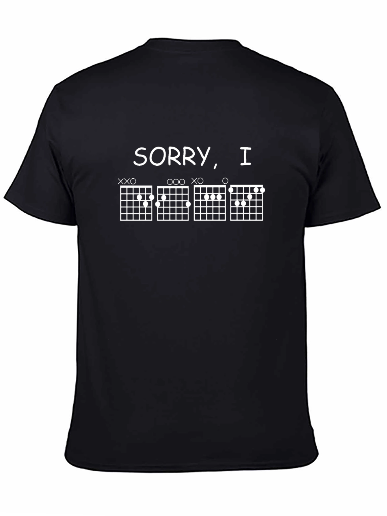 Sorry I Cant Guitar Chord Black T-Shirt