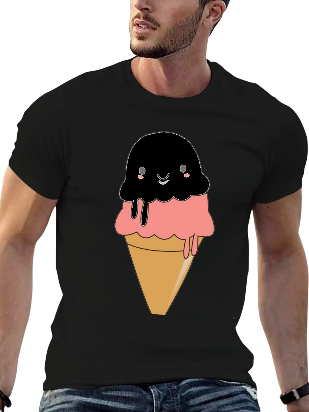 Cute Kawaii Ice Cream Cone Graphic Tee