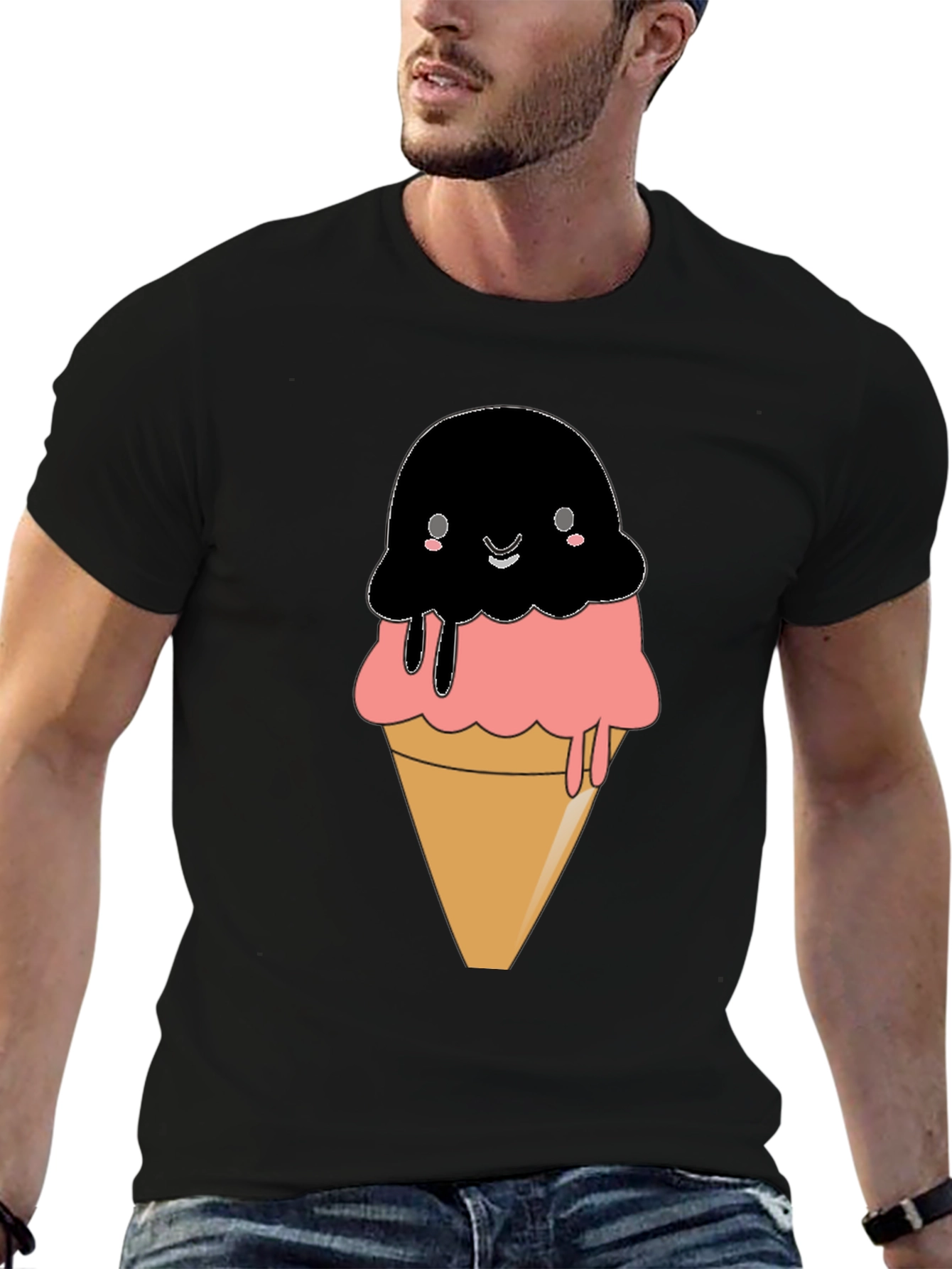 Cute Kawaii Ice Cream Cone Graphic Tee