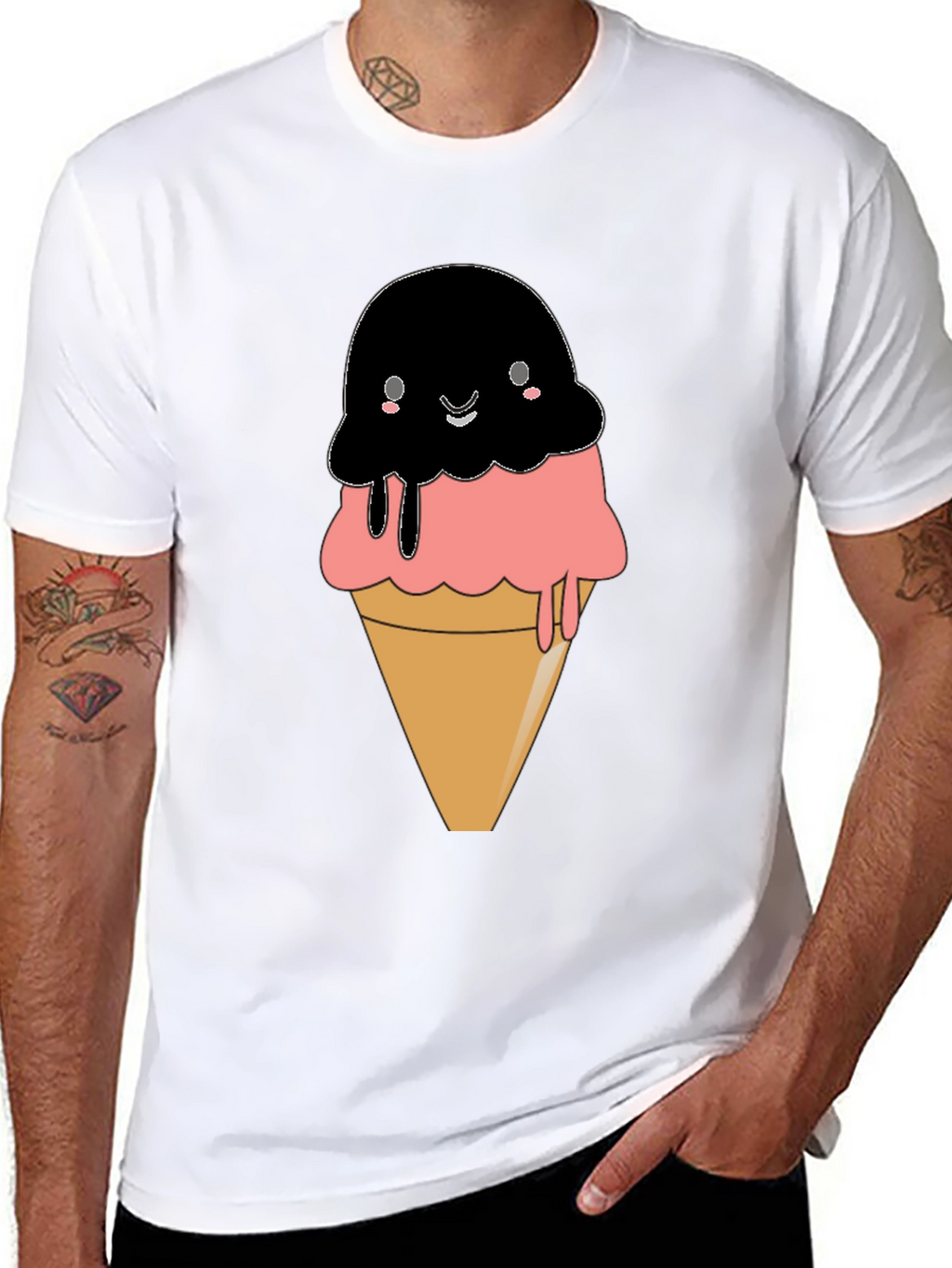 Cute Kawaii Ice Cream Cone Graphic Tee