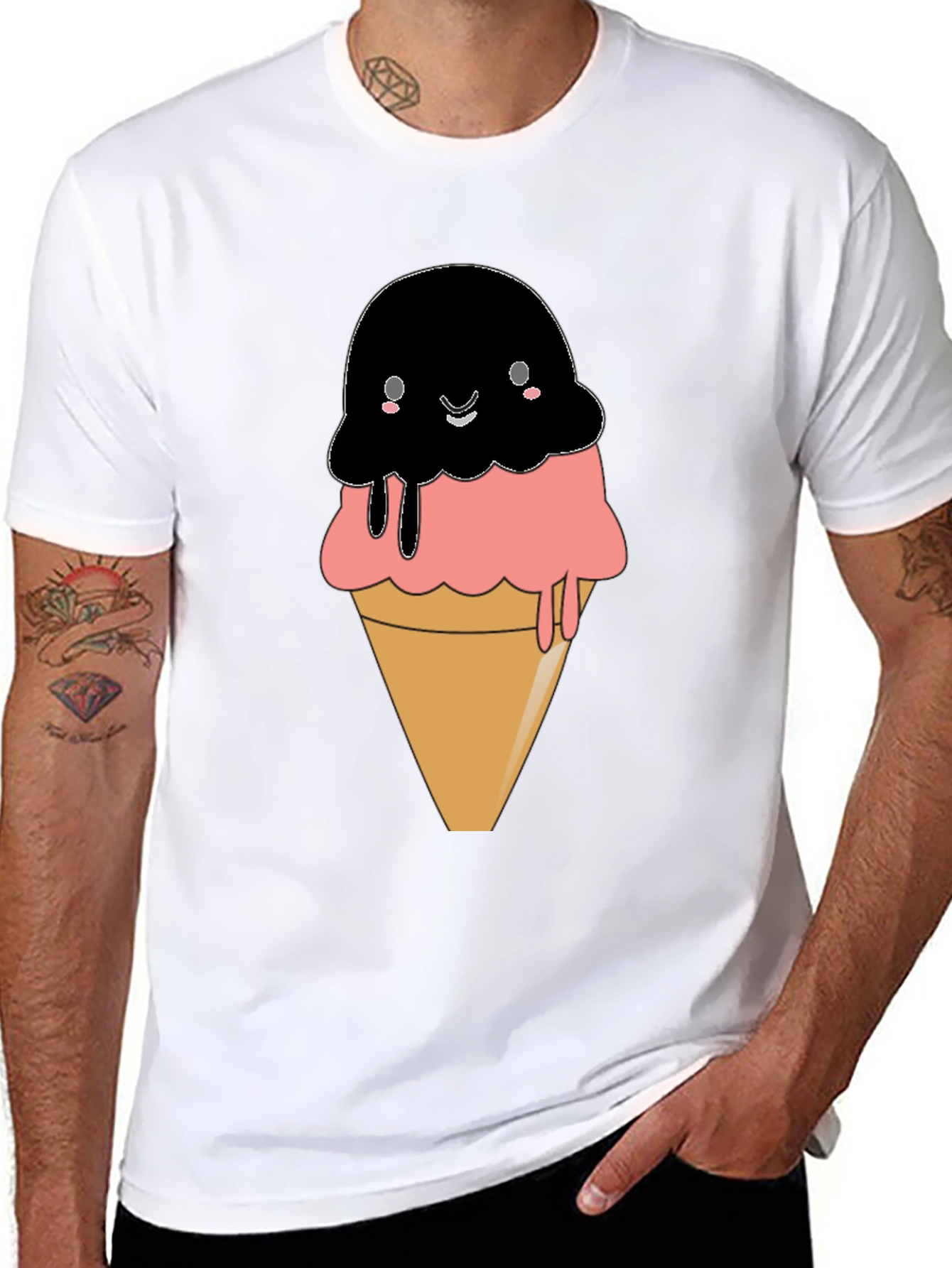 Cute Kawaii Ice Cream Cone Graphic Tee