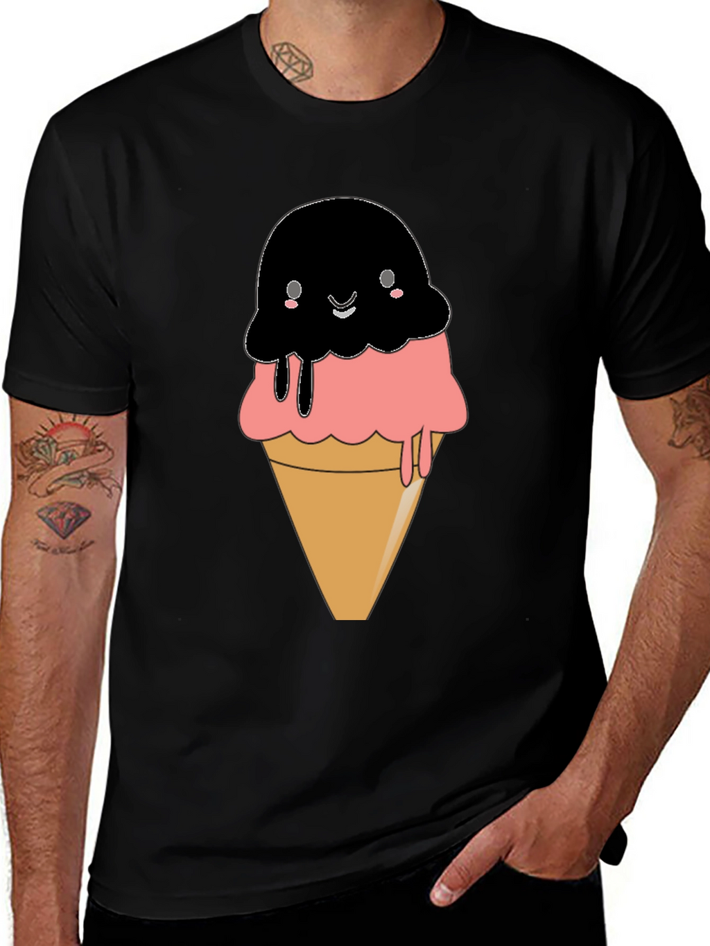 Cute Kawaii Ice Cream Cone Graphic Tee